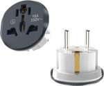 2universaalset pistikuadapterit, EU adapter (must)