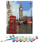 Numbrite j&auml;rgi maalimine &ndash; maal, v&auml;rvid, pintslid, komplekt &ldquo;London street&rdquo;, 40 &times; 50 cm