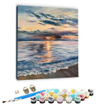 Numbrite j&auml;rgi maalimine &ndash; pilt, v&auml;rvid, pintslid, komplekt &bdquo;Sunset&ldquo;, 40 &times; 50 cm
