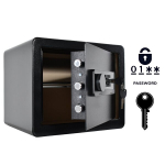 Soomustatud kodune seif elektroonilise luku ja v&otilde;tmega, 30x35x30 cm, must