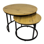 Kohvilaua komplekt, Begryf, &Oslash;70/&Oslash;50&times;47/39 cm, tammepuust/must, &uuml;mmargune, loft
