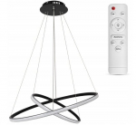 LED rippvalgusti 60cm must 72W 5760lm puldiga, h&auml;mardatav, muudetav v&auml;rvitemperatuur, moodne Loft