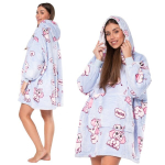 Dressipluus Tekk Tekkpluus 2in1 Oversize XXL Kapuutsiga Paks Sherpa Lilla, Universalus