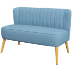 Kahekohaline diivan retro stiilis, pehme polsterdus, kergesti hooldatav kate, kuni 150 kg, 117 x 56,5 x 77 cm, sinine