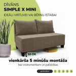 Kahe kohaline lahtik&auml;iv diivan Simple X Mini, Podrez, beež