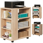 Mitme funktsiooniga printerilauad riiul ratastel riiul kapp hele pruun