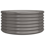 vidaXL aia taimekast, pulberv&auml;rvitud teras, 80 x 80 x 36 cm, hall