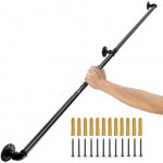 Retro stiilis metallist k&auml;sipuud treppidele, pikkus 212 cm, kandev&otilde;ime 200 kg, must