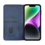 Evelatus raamat-t&uuml;&uuml;pi &uuml;mbris iPhone 13 / 14 Tumesinine