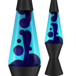 Lava lamp mustade mullide ja sinise vedelikuga, 360mm, elektriline lava lamp sinise vedelikuga.