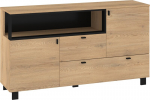 Kummut Meblocross Vegas, 150x85x42 cm, tamme v&auml;rvi/must