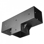 Pergola kinnituskomplekt, T-kujuline 3-suunaline, 92x92 mm, must, teras
