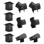 Pergola kinnituste komplekt, 92x92 mm, must, v&auml;litingimuste terasest furnituur