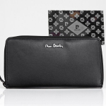 Naiste ehtsast nahast rahakott Pierre Cardin, must