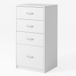 Kaasaegne raamaturiiul 4 sahtliga p&ouml;&ouml;ningul valge kapp kontorikapp suur 85cm