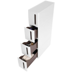 kitsas rullikuga hoiutorni SONGMICS KFR08WT &ndash; 4-korruseline plastkapike, valge ja pruun, 84 cm