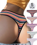 Naiste puuvillased stringid, 5 tk