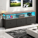 Televiisorialus, 108x30x57 cm, LED-valgusti ja 3 sahtliga, must