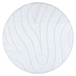 Vannitoa vaip SUPREME ring WAVES, lained, libisemiskindel, pehme - valge