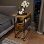 &Ouml;&ouml;kapp - USB-pordiga - 1 sahtel - riiuliga abilaud - pruun