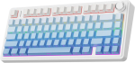 Aula F75 mehaaniline klaviatuur, 75% kolme režiimiga juhtmeta hot-swap-m&auml;nguklaviatuur, RGB, p&ouml;&ouml;rdnupp, sinine gradient