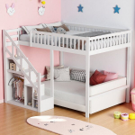 Narivoodi, 90 x 200, panipaigaga, tugev redel, valge