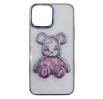 iLike iPhone 13 silikoonist &uuml;mbris tr&uuml;kiga 'Desire Bear' Lilla