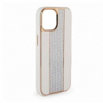 iLike iPhone 11 teemantidega nahkkate Valge