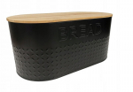 Leivakast bambusest kaanega, 33.5x19x15 cm, must