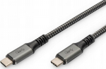 USB-C &uuml;henduskaabel - DIGITUS - USB 4.0 - Power Delivery 3.0 - 20 Gbit/s - Must