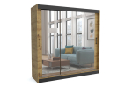 Windsor 200 David riidekapp peegliga &ndash; 200x200x60 cm, pruun