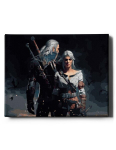 Numbritega maalimise komplekt, N&otilde;iduri Heralt ja Ciri, 40x50, Oh-art, GX47172