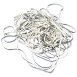 Valged kummipaelad 100mm x 1,3mm x 4,0mm, 1kg