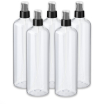 500 ml l&auml;bipaistev PET-pudel musta pumpkorgiga, 5 tk komplekt