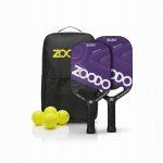 Pickleball reketid Zoodo P8 Smile lilla komplekt 4 palli USAPA kott