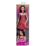 Moodunukk Barbie Fashionistas JJN59 roosa leopardimustriga kleit mustade juustega