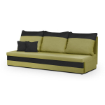 Diivanvoodi GUSTAV 3-kohaline 130x190cm magamisfunktsiooniga roheline/must