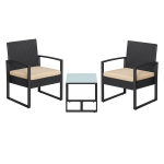 Terrassim&ouml;&ouml;bli komplekt, 53x57.5x76 cm, Must, PE rotang