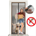 Magnetiga klaaskiust putukav&otilde;rk uksele Premium 80x200 cm must, 80x200 cm