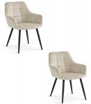 S&ouml;&ouml;gitool Leobert VARSI, sametine, beež, mustad jalad, 2-osaline komplekt