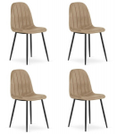 S&ouml;&ouml;gitooli komplekt Leobert PADVA pruuni sametpolstriga, mustade jalgadega, 4-osaline komplekt