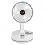 Ostsilleeriv ventilaator, 20,3 cm kaasaskantav kokkupandav laetav, 20x20x58 cm, valge