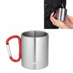 Nils Camp terasest kruus 300 ml punase karabiiniga