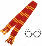 Harry Potteri v&otilde;luri kost&uuml;&uuml;mikomplekt, sallid ja prillid, l&otilde;pupidu