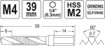 Yato M4 Hss M2 1/4-tollise kuuskantvarrega puur