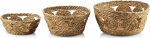 Mondex Bali komplekt 3 kootud korvi, merihein, 30-21 cm