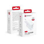 Valge Usb-c v&otilde;rgulaadija 35w, 2x Usb-c, Pd, Qc 4.0