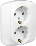 Kahekordne Schuko pistikupesa Simon Basic, valge