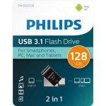 Philips m&auml;lupulk 2in1 OTG 128GB USB 3.1 + USB C Midnight must