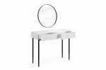 Tualettlaud Bogart Nicole valge matt mustad jalad peegel